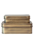 Antique Brass Box Decor Set