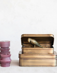 Antique Brass Box Decor Set