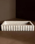 Marble Scalloped Tray | Beige