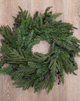 Blueberry Evergreen Wreath 24"