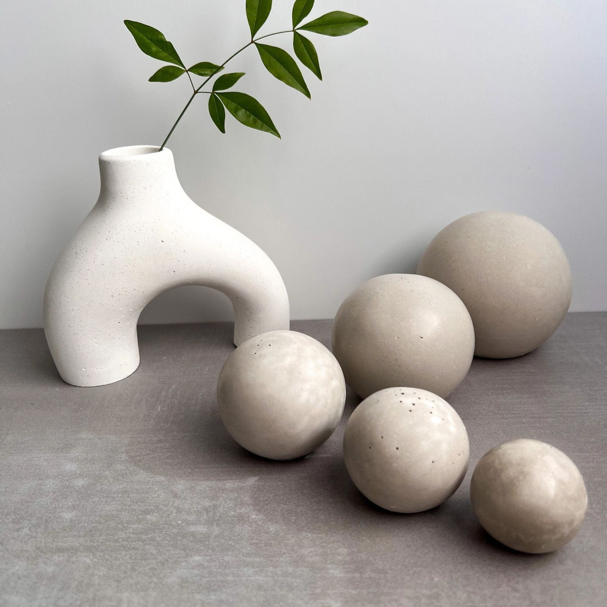 Concrete Sphere Decor | 4.5"Dia