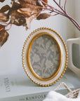 Cream + Gold Oval Photo Frame
