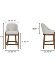 Edward Counter Stool | Heather Beige