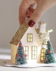 Glitter LED House Ornament