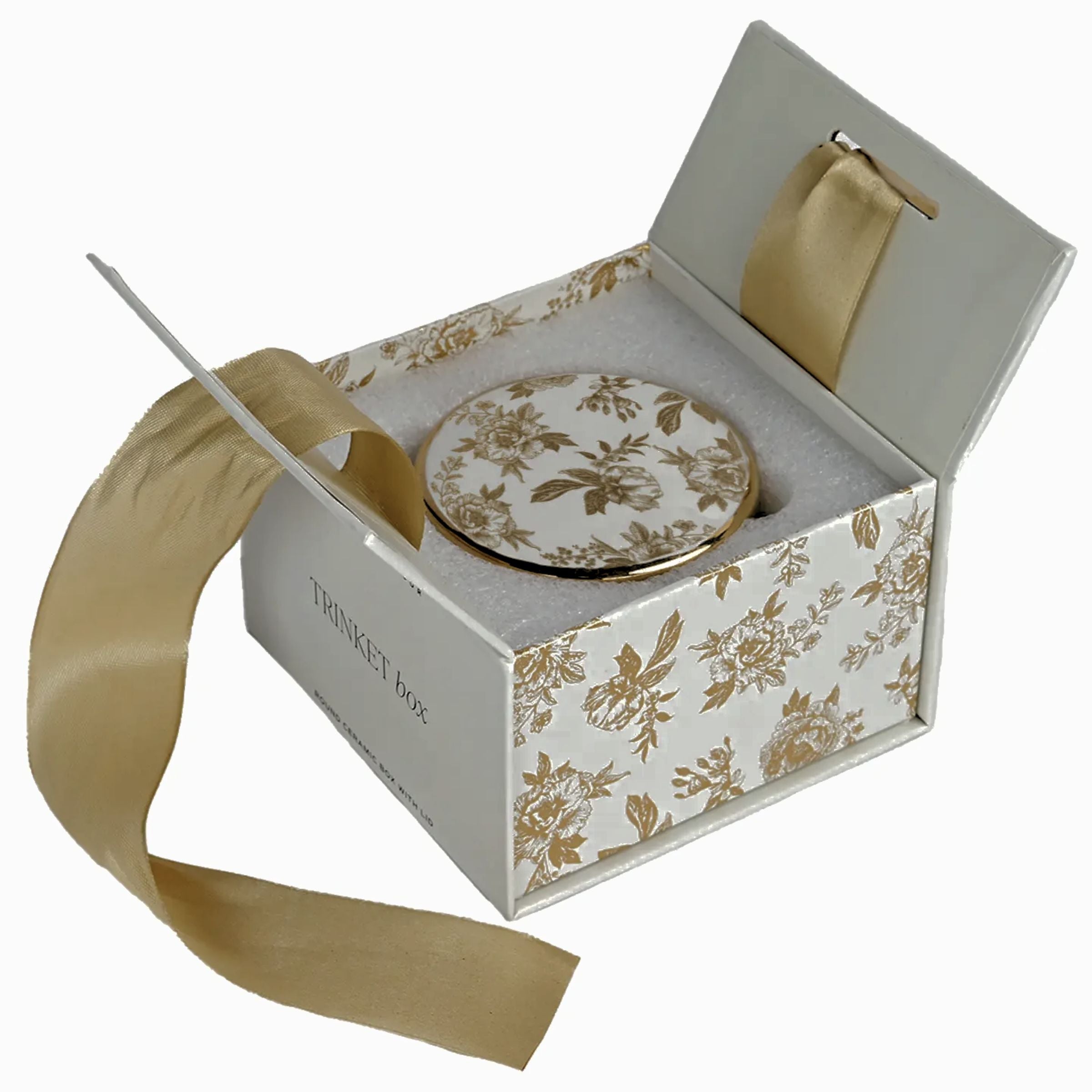 置物  GOLD DISH Gold Delft Trinket Dish With Lid – Simone & Ivy