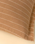 Handloom Striped Pillow | Terracotta