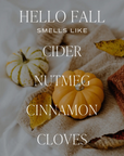 Hello Fall Tan Glass Candle