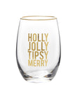 Stemless Wine Glass | Holly Jolly