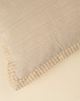 Corded Velvet Edge Pillow | Ivory