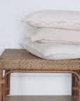 Corded Velvet Edge Pillow | Ivory