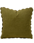 Corduroy Scallop Pillow | Moss