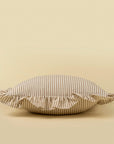 Ruffle Thin Stripe Pillow | Beige