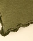 Velvet Scallop Pillow | Moss