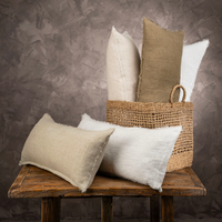 Layna Linen Pillow - Grey Stripe