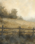 Field + Fence Vintage Print