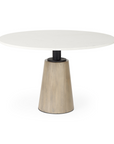 Maxwell Dining Table | White Marble/Wood Pedestal