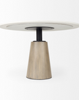 Maxwell Dining Table | White Marble/Wood Pedestal