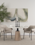 Maxwell Dining Table | White Marble/Wood Pedestal