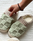 Nordic Checkered Fluffy Slippers