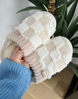 Nordic Checkered Fluffy Slippers