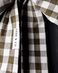 Olive Green Gingham Bow