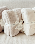 Solid Ribbed Cozy Blanket | Cream