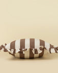 Ruffle Thick Stripe Pillow | Brown