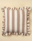 Ruffle Thick Stripe Pillow | Fawn
