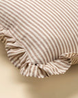 Ruffle Thin Stripe Pillow | Fawn