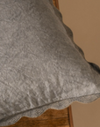 Scalloped Edge Pillow | Charcoal