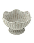Scalloped Grey Rattan Basket
