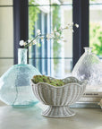 Scalloped Grey Rattan Basket