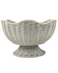 Scalloped Grey Rattan Basket