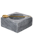 Square Marble Pinch Pot + Gold Spoon