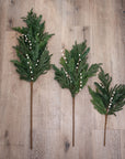 White Berry Evergreen Stem