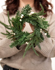 White Berry Evergreen Wreath 10"