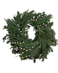 White Berry Evergreen Wreath 24"