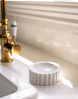 White Marble Fluted Soap Dish