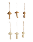 Wooden Mushroom Ornament Set