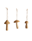 Wooden Mushroom Ornament Set