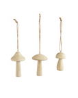 Wooden Mushroom Ornament Set