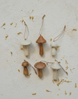 Wooden Mushroom Ornament Set