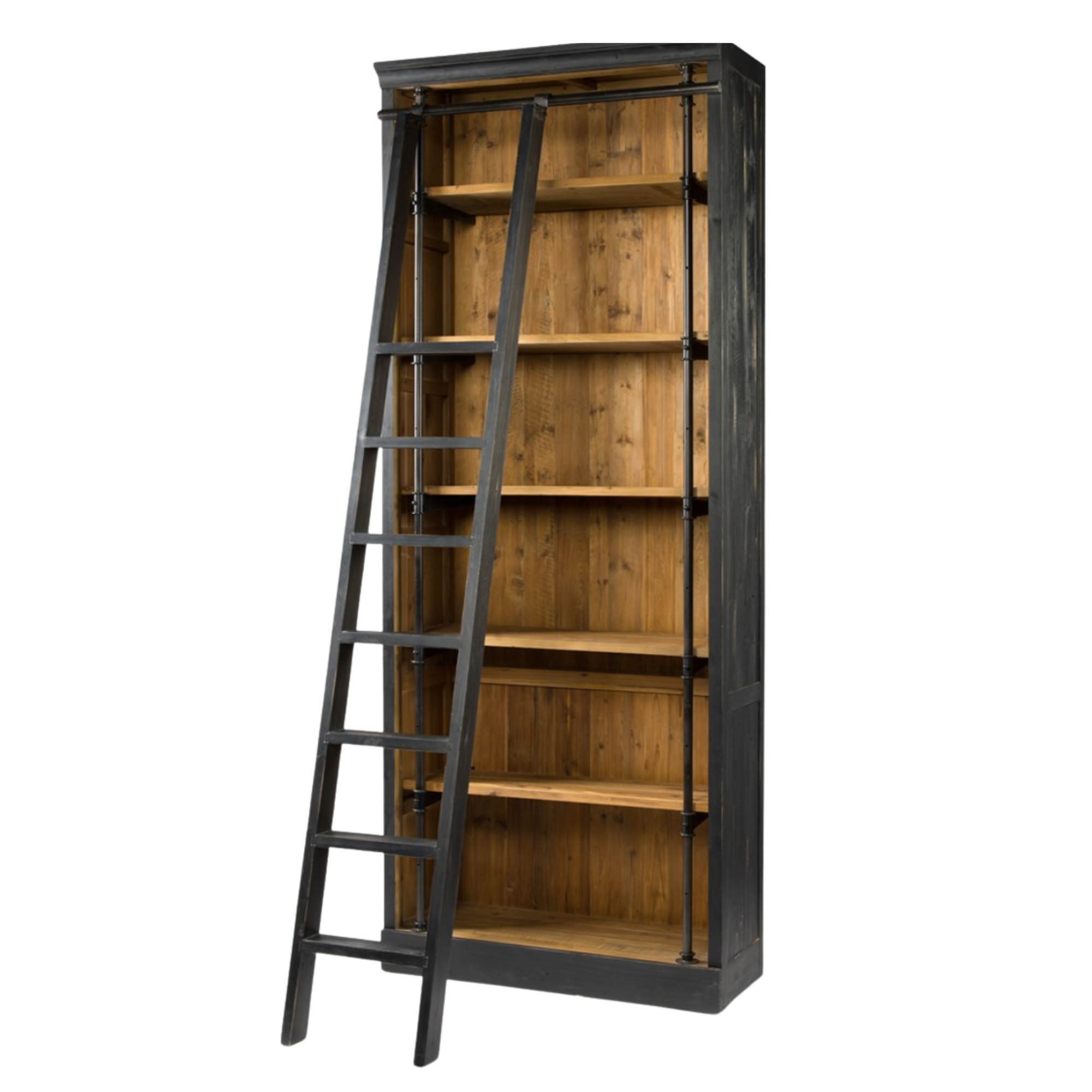 Library bookcase with ladder deals