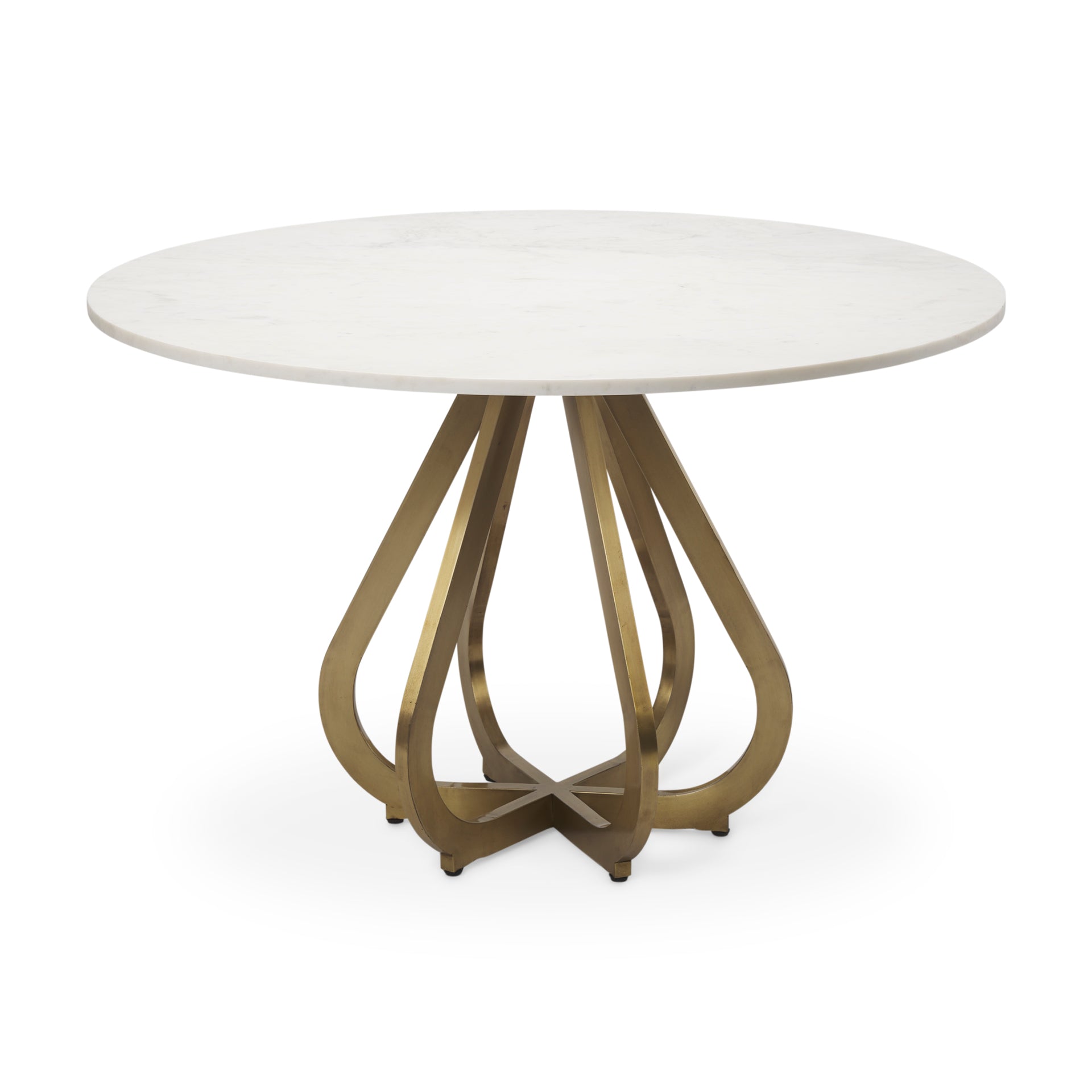 Marble Top With Metal Base Dining Table 48 Gold