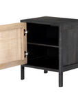 Sydney Nightstand | Black Wash, Natural Cane