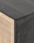 Sydney Nightstand | Black Wash, Natural Cane