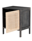 Sydney Nightstand | Black Wash, Natural Cane