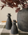 Arta Terracotta Candle Holder | Black