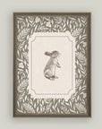 Brown Bunny Framed Antique Art