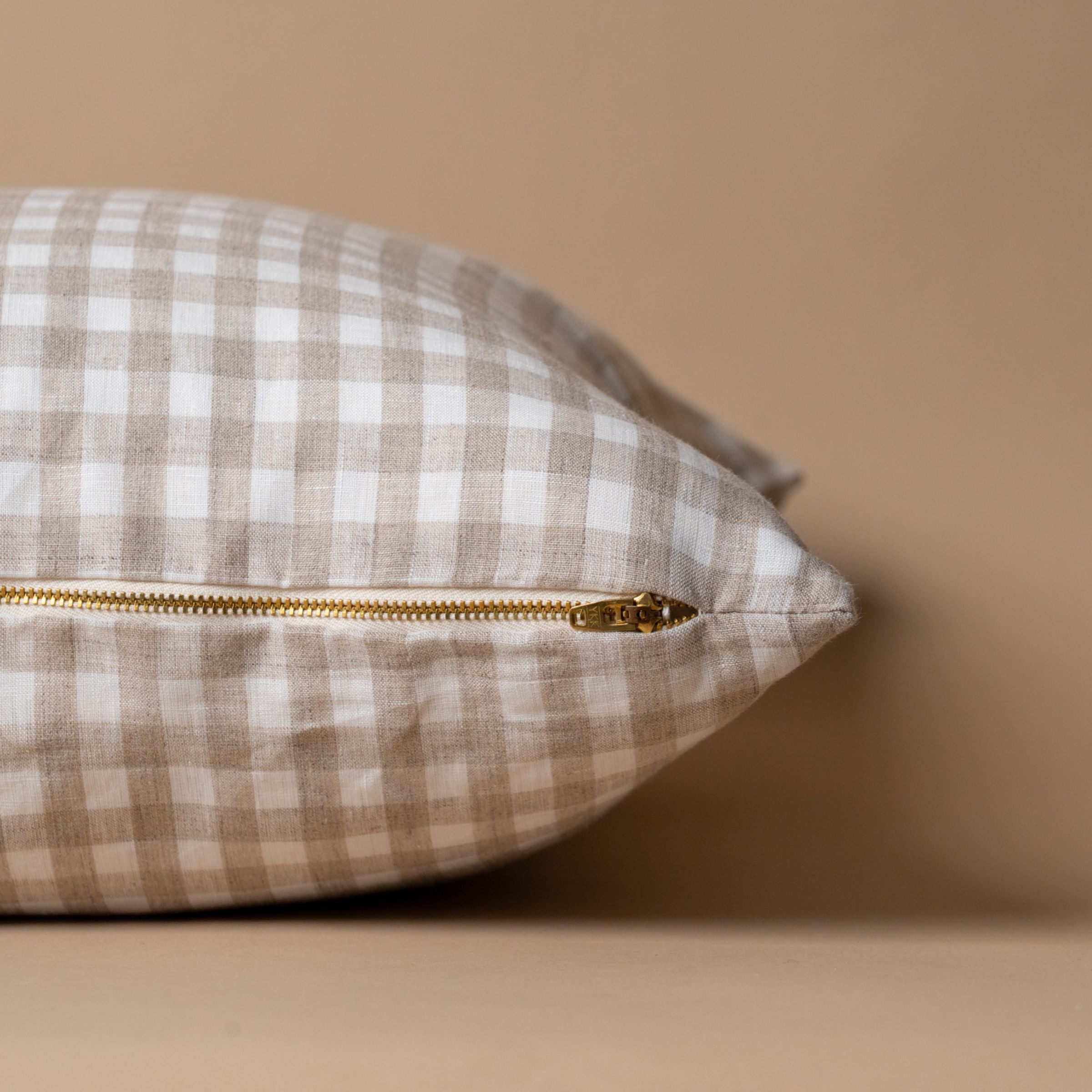 Brown Gingham Pillow